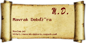 Mavrak Debóra névjegykártya